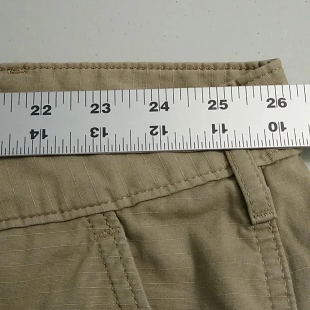 LEVIS WATERLESS, 100% COTTON, KHAKI TAN, CARGO SHORTS, SNAP CARGO POCKETS, W52 - Picture 8 of 10